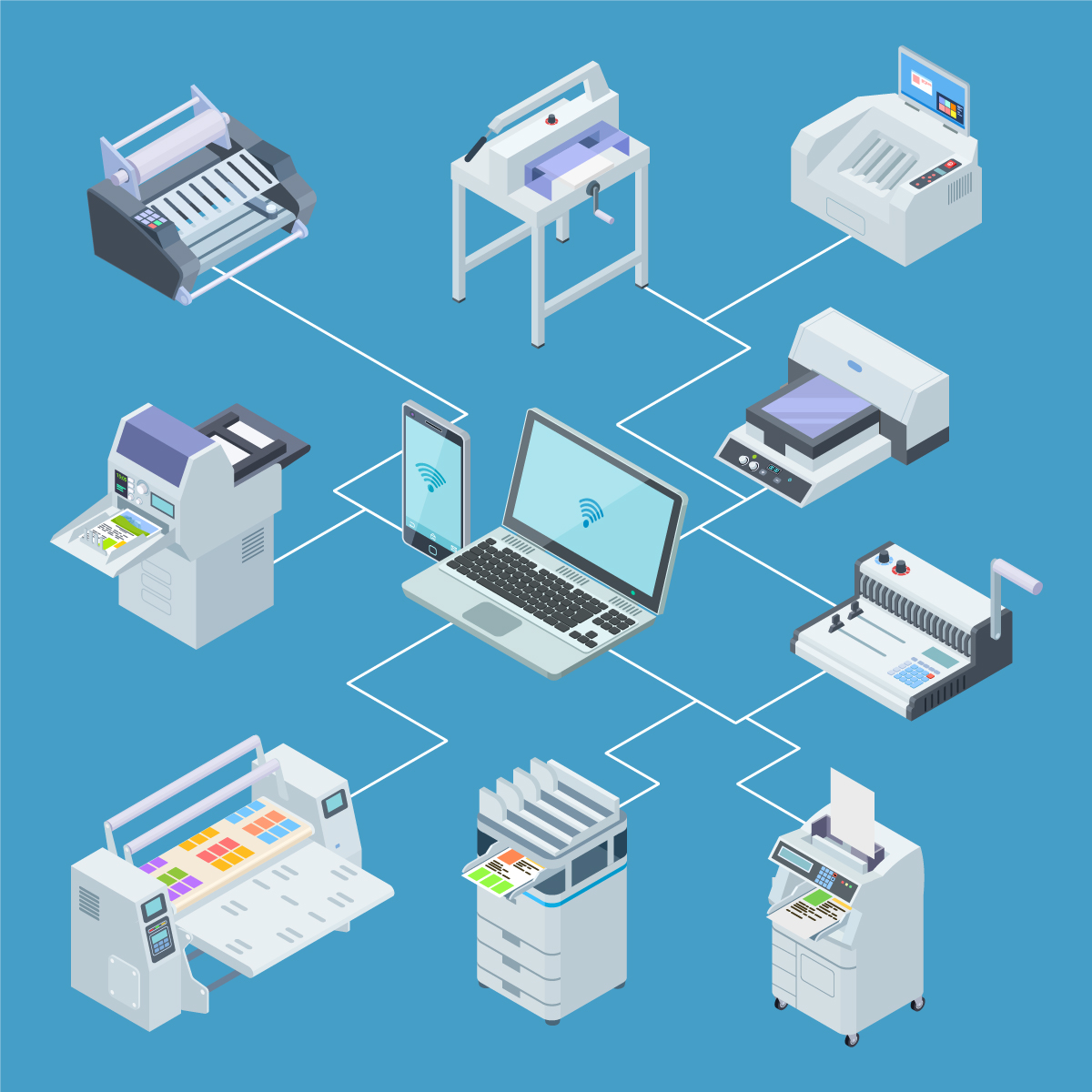 managed print services printers and copiers networked - Bishop Business